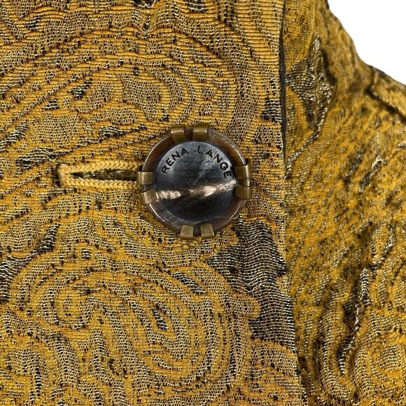 Rena Lange Silk Blend Brocade Paisley Swing Jacket Size Large Lagenlook Artsy - Picture 7 of 13